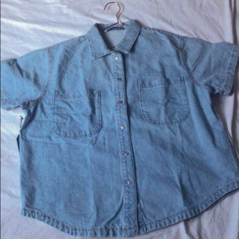 Zara oversized denim shirt